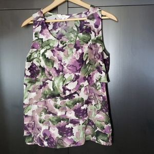 Purple and green layered top